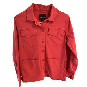 Sanctuary by Anthropologie Womens Red Denim Stretch Jacket Size M